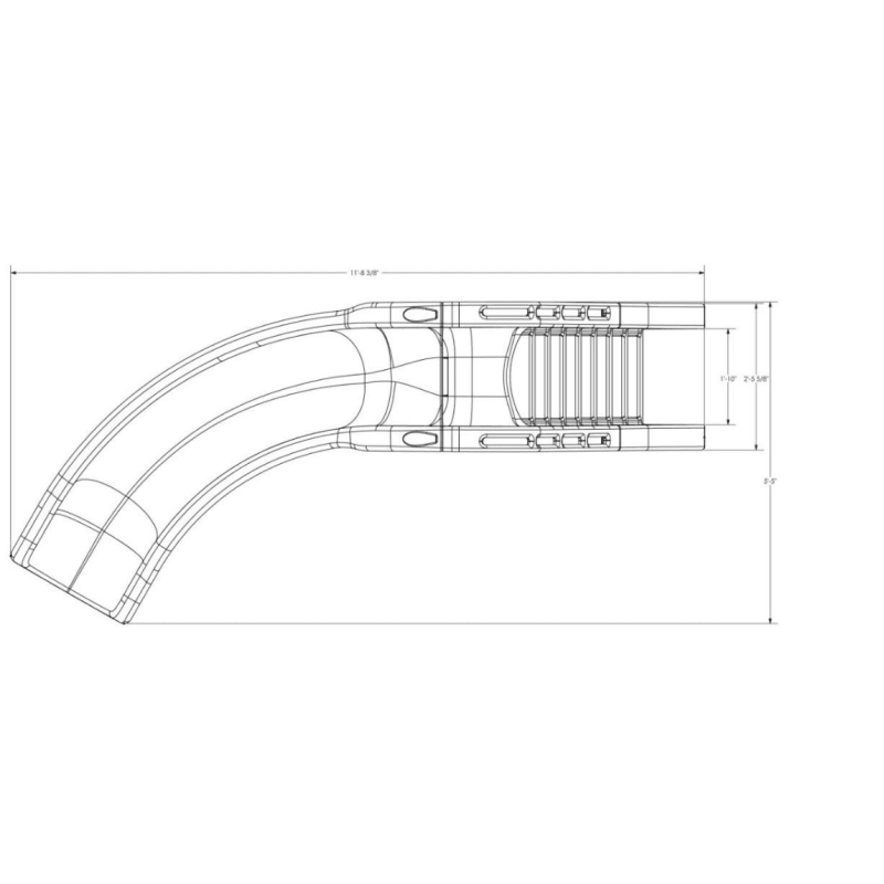 Tidal Wave Pool Slide, Grey with Light Package, Right Turn